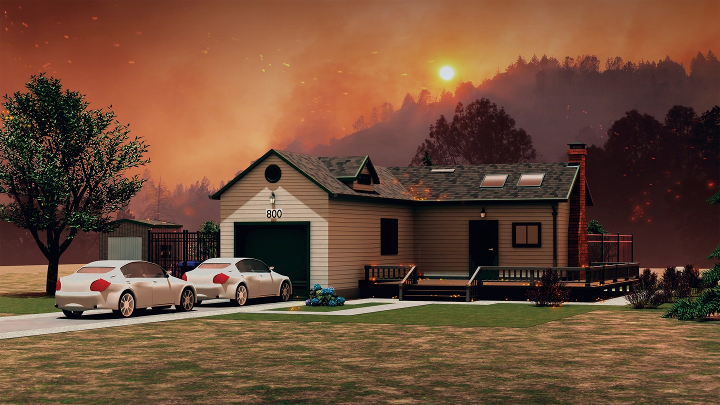 cgi home on fire